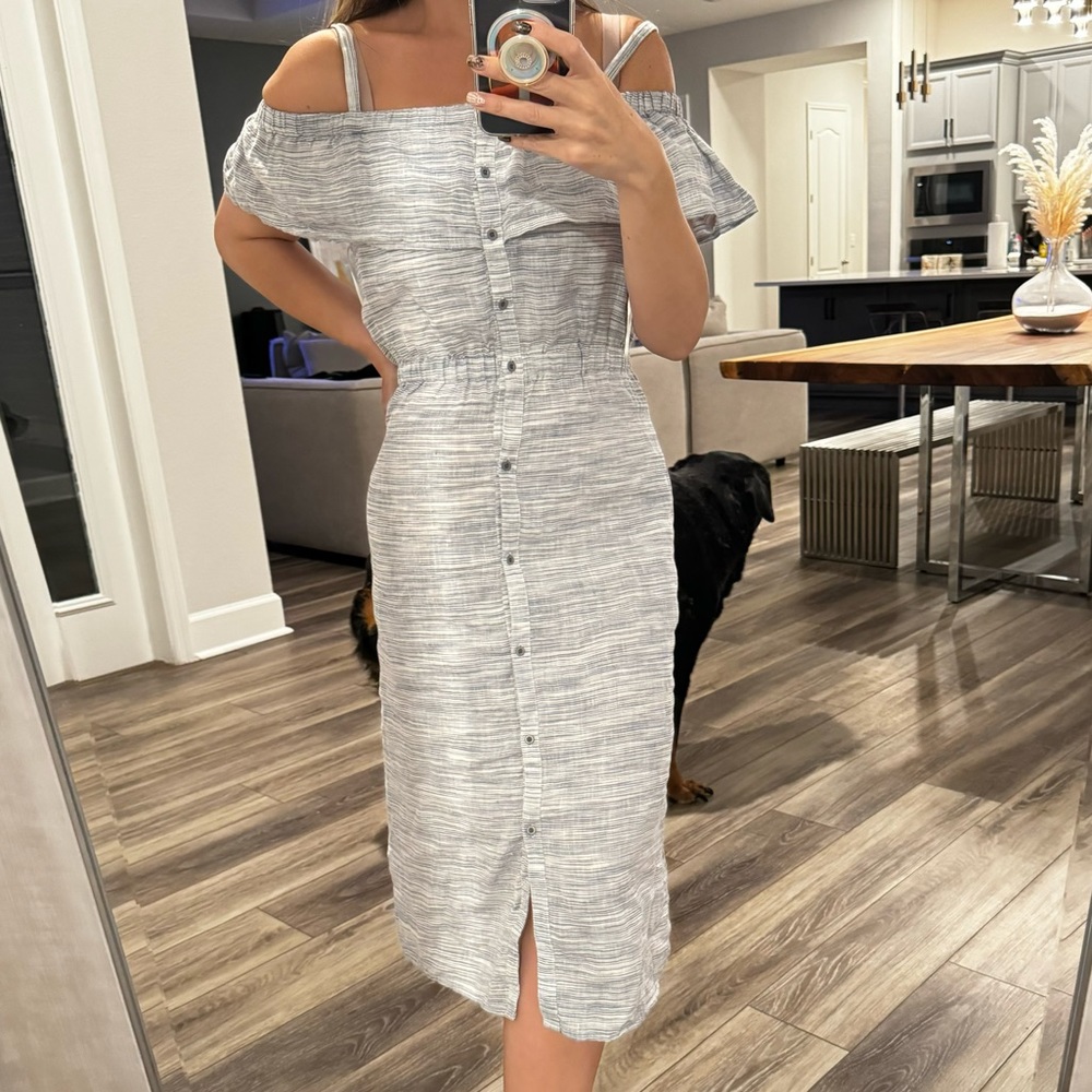LUCKY brand off shoulder midi dress